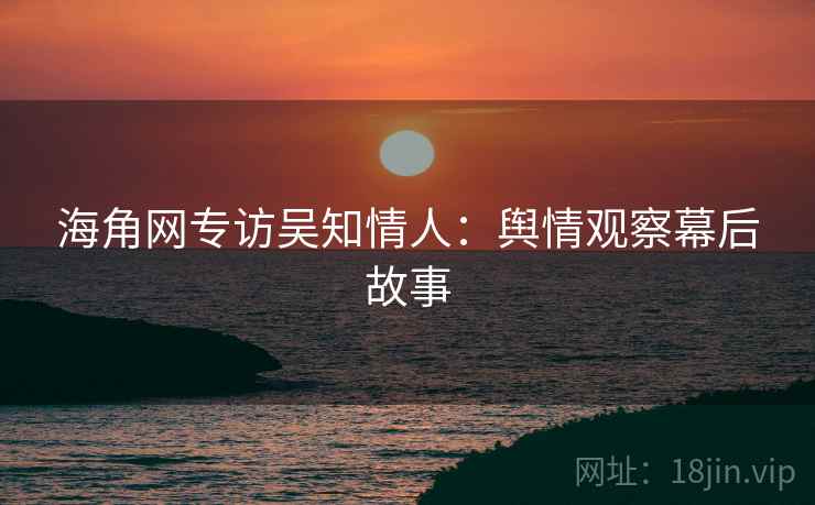 海角网专访吴知情人：舆情观察幕后故事