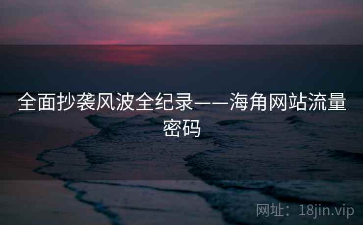 全面抄袭风波全纪录——海角网站流量密码
