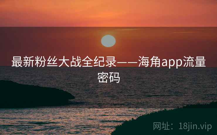 最新粉丝大战全纪录——海角app流量密码